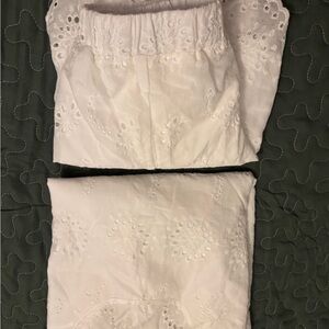 NWOT Elegant White Eyelet shorts and Top Set